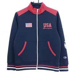 【美品】チャンピオン ジャケットブルゾン ネイビー×レッド ダブルジップ USA レディース L ゴルフウェア Champion