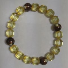 ウランガラスのブレスレット　茶2　byチェコボヘミアガラス