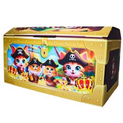 キャプテンキャット 宝箱 ギフトボックス ラッピング デザインダンボール箱 おもちゃ箱 メッセージカード 海賊　パイレーツ　猫　ねこ　ネコ　ぴきしぇも