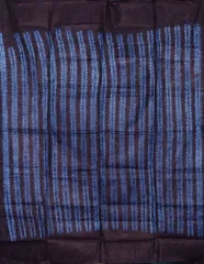 胸の部分で切り換え有り【柚なしワンピース】 アフリカ・ナイジェリアの藍染布を使用 紺色