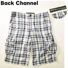 バックチャンネル Back Channel 混麻 チェック柄 カーゴ ショーツ Lのサムネイル