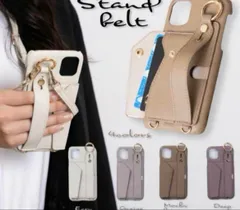 iPhone14Plus スマホカバー　ショルダーストラップ付き　スタンド機能　カード入れ