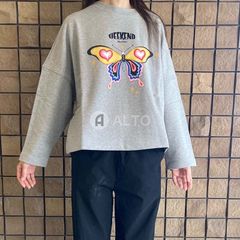 MAXMARA WEEKEND TEMIDE スウェット トレーナー 蝶柄 レディース 001/グレー