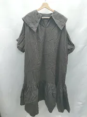 ◇ ⊂ CASA FLINE コットンキャンブリック ティアード 五分袖 マキシ丈 ドレスワンピース サイズF ブラウン系 レディース E  【1412090011689】