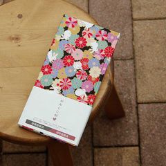【おみくじ帳／おみくじ帖】花づくしうさぎ(黒)