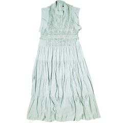 AULA AILA アウラアイラ LACE COMBINATION DRESS レースコンビネーションドレス 1211-03010 0 ブルー ティアード ロング ワンピース トップス g19896
