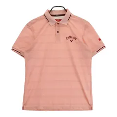 サイズ：L CALLAWAY キャロウェイ レッドレーベル 半袖ポロシャツ ドット ストライプ柄 オレンジ系 [240101446759] ゴルフウェア メンズ ストスト