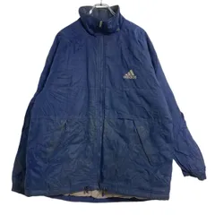 adidas ナイロンジャケット XL～ ネイビー アディダス 中綿 スポーツ 古着卸 アメリカ仕入 a702-6850