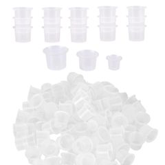 【人気商品】300個セット タトゥーインクカップ インクキャップ 使い捨て ホワイト Kingsie 半透明 S/M/L