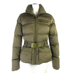 ラルフローレン RALPH LAUREN ダウンジャケット ダブルジップ ボリューム襟 ロゴベルト付き 緑系 カーキ 7 S位のサムネイル