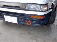 [牽引フック]AE86 レビン・トレノ_S58/5～S62/5(フロント)用レーシングフック(可倒タイプ)