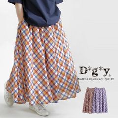 【クリアランス価格】【送料無料】 D*g*y コットンローン マドラスチェック フレアー スカート 春 夏 秋 ボトムス dgy デコカンパニー ディージーワイ 88-D5864