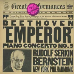 蘭LP Rudolf Serkin, Leonard Bernstein, New York Philharmonic Beethoven : Piano Concerto No.5 Emperor 60122 CBS GREAT PERFORMANCES