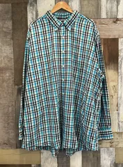 NAUTICA チェック柄 ボタンダウンシャツ USAサイズ3XL【A-362】
