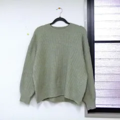[TK]H&M エイチアンドエム リブ編み ニット セーター クルーネック ミントグリーン　サイズLL