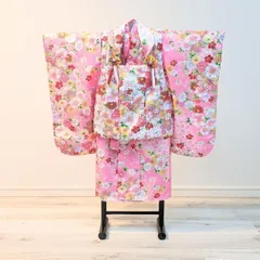 女の子 七五三 3歳 被布 着物セット ピンク 白 s6