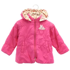 mikihouse ミキハウス リバーシブル ジップジャケット 90 ピンク ライナー付き キッズ 古着