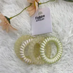 新品 SANJAOYEE スプリングヘアゴム 跡がつかないヘアゴム 電話コード型ヘアゴム 4点セット 髪ゴム ヘアゴム おしゃれ 大人 切れないヘアゴム