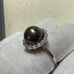本真珠 南洋黒蝶真珠リング 美品10.4mmピーコックグリーンL1431 - メルカリ