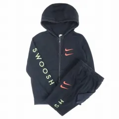 1新品　ナイキ上下セットアップ　黒　Ｓ　ロゴ刺繍　NIKE スウォッシュ NIKE WMNS セットアップ 上下セット ナイキ スウェット