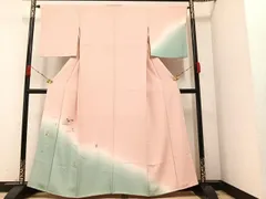 平和屋着物●訪問着　刺繍　草花文　暈し染め　金銀糸　鈴乃屋扱い　正絹　逸品　AAAZ8897ph