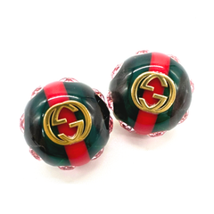 【Aランク】GUCCI グッチ ヴィンテージ ウェブ ピアス ピンククリスタル レッド グリーン ゴールドコレクションモデル  ☆正規品☆