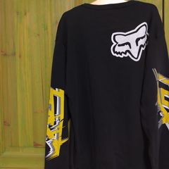 FOX RACING FOX CLOTHING フォックスレーシング ROCKSTAR ロックスター エナジードリンク  ロンT 長袖Tシャツ  袖プリント　バックプリント