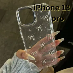 ［ショップス］iPhone13 pro スマホケース リボン クリア シンプル 軽量 おしゃれ かわいい 透明 E048　E