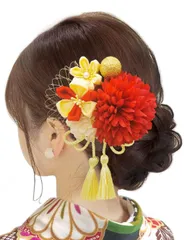 『数量限定』 着物 和装 結婚式 和服 ピンポンママ 卒業式 紐 網飾り 袴 花火大会 成人式 お祭り 髪飾 手作り つまみ細工 赤 髪飾り 白 浴衣 青 【JZOON】8色展開 B6001