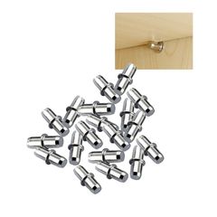 ダボ 棚ダボ 棚受ダボ Φ5mm×16mm シェルフサポートピン 差し込みタイプ 棚受け用 金属製 40個セット シルバー