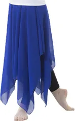 GIVEK シフォンスカート付き タイツ レギンス レディース ダンス衣装 ベリーダンス バレエのレッスン着 スパッツ ロング丈 シースルー素材 2XL(ブルー,  XXL)