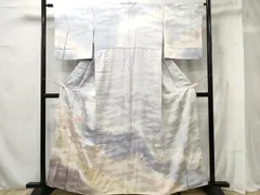 平和屋着物■訪問着　刺繍　草花文　暈し染め　金彩　正絹　逸品　CAAR4750ev