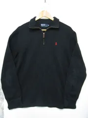 ラルフローレン ポロ Polo by Ralph Lauren 長袖 ハーフジップ コットンニットセーター   黒 メンズ Lサイズ ■管理番号L28668AWS26-250405-80-3（990）