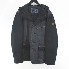 アルマーニ ジーンズ ARMANI JEANS ジャケット パーカー 52 紺系 ネイビー ボタン ポケット 切替 綿 コットン 裏地のサムネイル