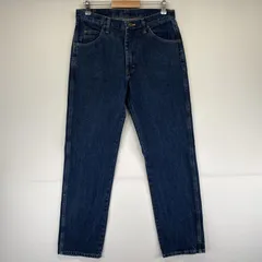 古着 ラングラー Wrangler デニムパンツ ストレート ジーンズ ジーパン 5ポケット ワンポイントロゴ w32 L32  ブルー メンズ