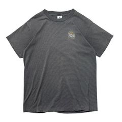 Lサイズ 90s USA製 DELTA ヴィンテージ Tシャツ ボーダー 企業ロゴ カジノ シングルステッチ ブラック グレー