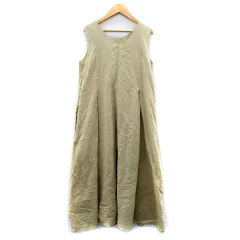 アズールバイマウジー AZUL by moussy フレアワンピース ロング丈 マキシ丈 ノースリーブ Vネック 無地 S ベージュ /SY6