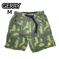 GERRY カモフラ柄 幾何学 迷彩柄 ショートパンツ Mサイズ 緑 グリーン 洗濯済み メンズ 水着 アウトドア キャンプ フェス
