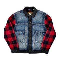 Levi's リーバイス ネル チェック袖 2nd Gジャン デニム ジャケット