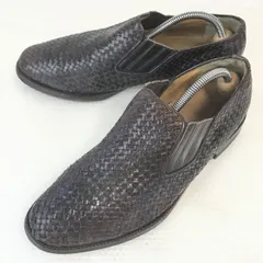 ビンテージ★ヴァンボメル/VAN BOMMEL★編み込み本革/スリッポン/ヴァンプシューズ【7.5/26.0/茶/BROWN】サイドゴア/dress shoes◆bi-118<sale>