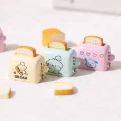 ミニチュア パンメーカー マシンドールハウス 2点セット 全3色 トースター ドールハウス調理器具 トースターミニチュア ミニチュアキッチンアクセサリー パンメーキングツール