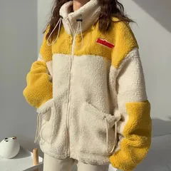 ジャケット コート アウター レディース ウール 前開き ボアコート 長袖 ボリューム袖 萌袖 ワイド オーバーサイズ もこもこ ふわふわ ふっくら ファスナー ポケット 伸縮性 厚手 かわいい 大人可愛い きれいめ シンプル カジュアル おしゃれ かっこいい