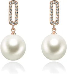 CHLOEOS パール ピアス レディース 人気 真珠 スタッドピアス k18金 大人 可愛い 揺れる 金属アレルギー対応 結婚式 お呼ばれ 小顔 シンプル 両耳用 おしゃれ カジュアル 上品 ピンクゴールド A( ピンクゴールド ピアス A)