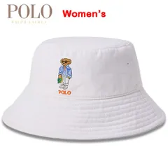 ラルフローレン ハット レディース ポロベア バケットハット RALPH LAUREN Polo Bear Bucket Hat WT0169 バケハ 白 コットン 刺繍 ロゴ 春夏 リゾート 正規品