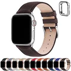 コーヒー+シルバーバックル_38mm40mm41mm アップルウォッチ バンド Apple Watch バンド アップルウォッチベルト 本革 装着簡単 保護ケース付き レディース メンズ 123456789SESE2UltraUltra2シリーズ対応38mm