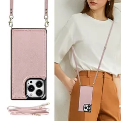 Cavor iphone15 Pro スマホ ケース肩掛け 首かけ 斜めがけ ショルダー ケース iphone15 Pro手帳型 ケース iphone15 Proスマホ 携帯 用 ケースiphone15 Proカード収納【RFID機能】iphone15 P 0