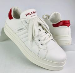 新品】PRADA プラダ スエード スニーカー 37.5 レッド 箱付き - メルカリ