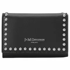 希少 超美品☆【J&M DAVIDSON】ハラコ スタッズ/レオパード 三つ折り