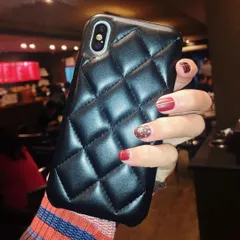 iPhoneケース iPhone13 レザー風 キルティング ブラック