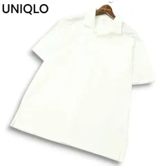 【新品 24SS】 UNIQLO ユニクロ 半袖 エアリズム★ コットン フルオープン ポロシャツ Sz.XL メンズ 白 未使用 大きいサイズ